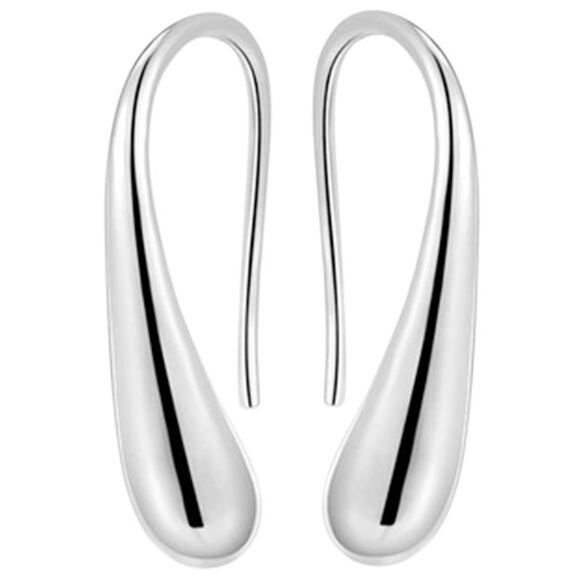 Sterling Silver Plated Dew Drop Hook Earrings - Picture 4 of 4